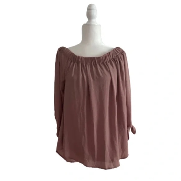Wishlist Mauve Off The Shoulder Smock Dress Size L - Picture 2 of 8